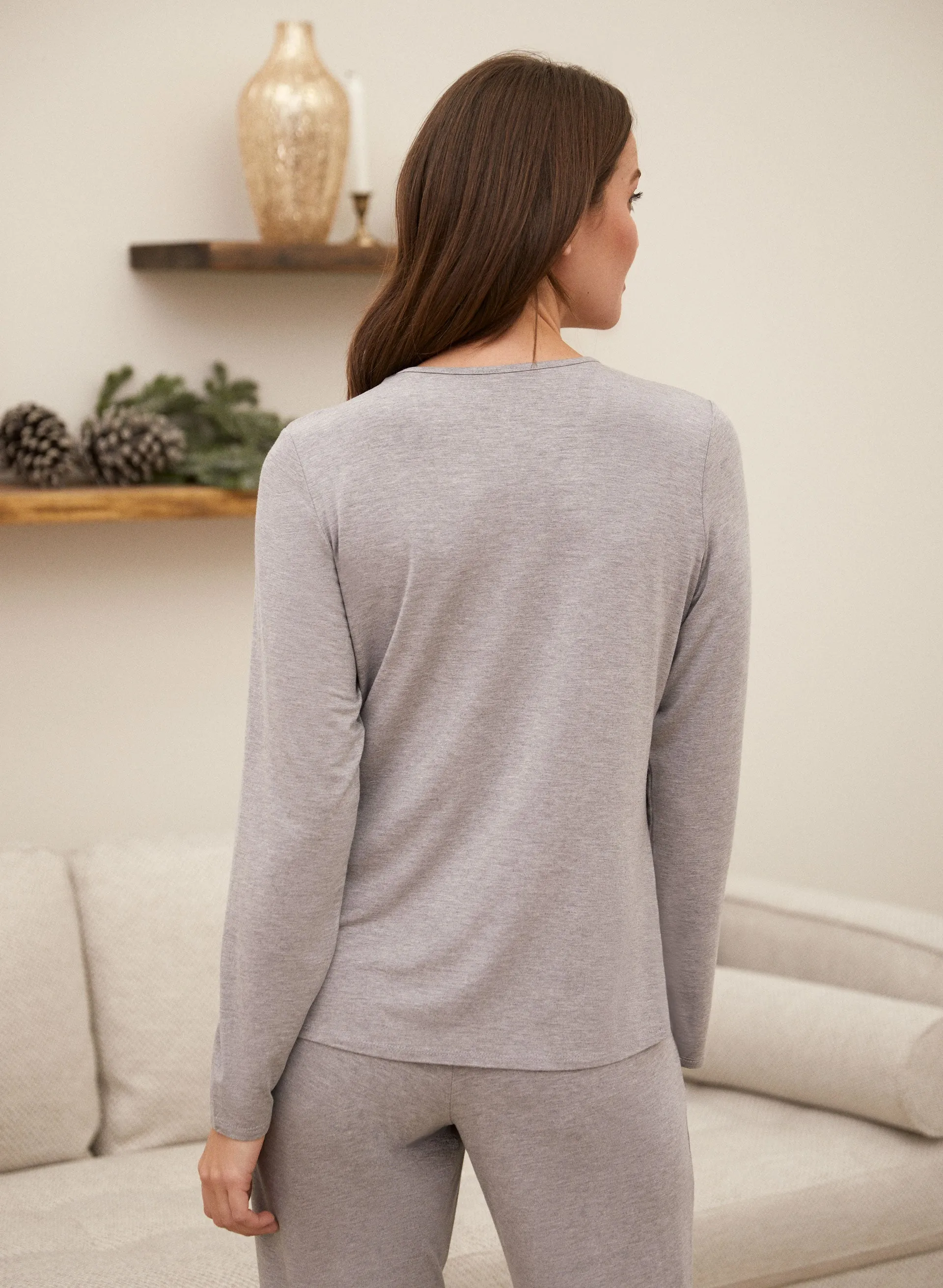 Slogan V-Neck Pyjama Top sold by Laura product image thumbnail 4