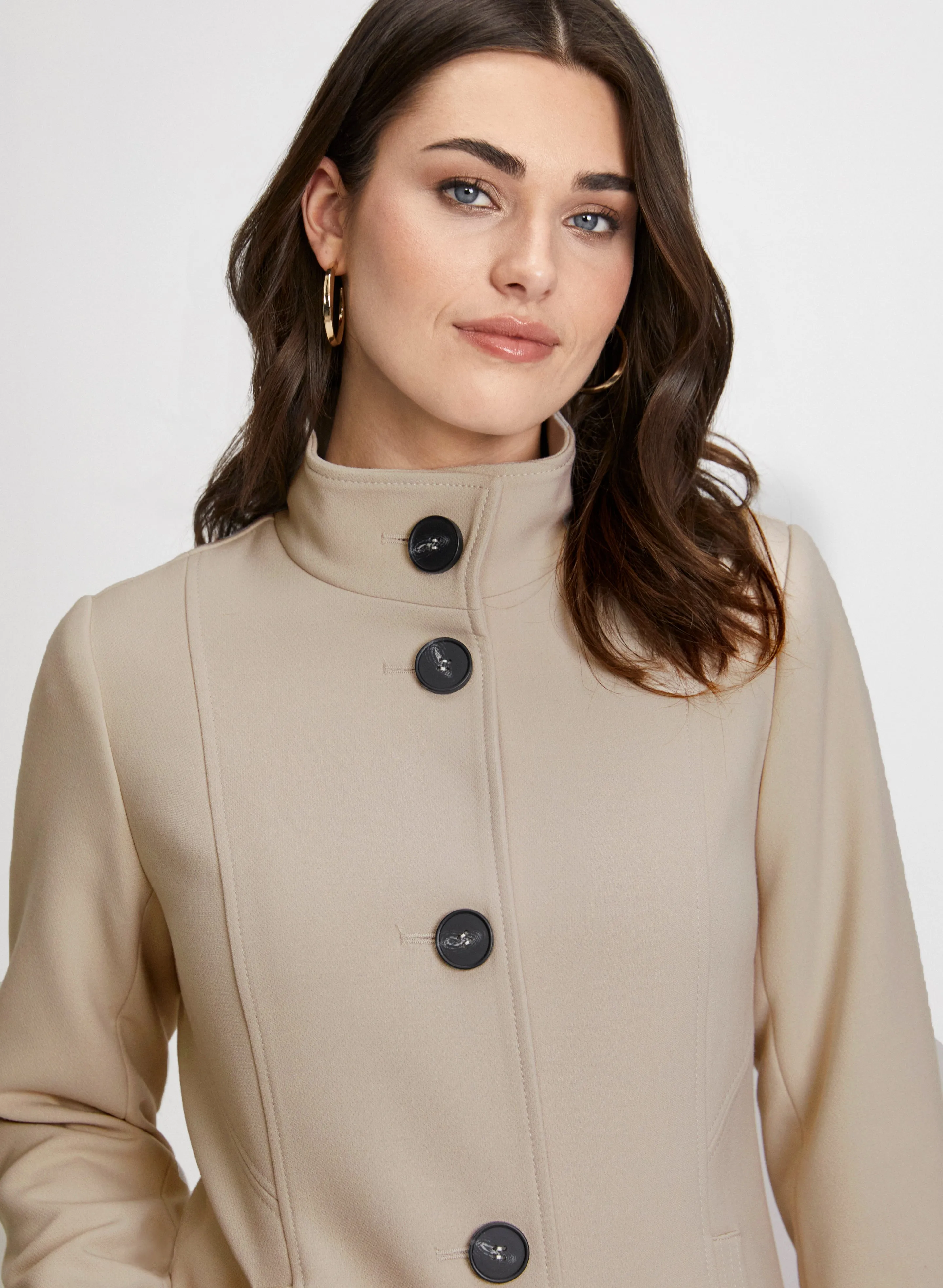 Button Front Tricotine Trench Coat sold by Laura product image thumbnail 5