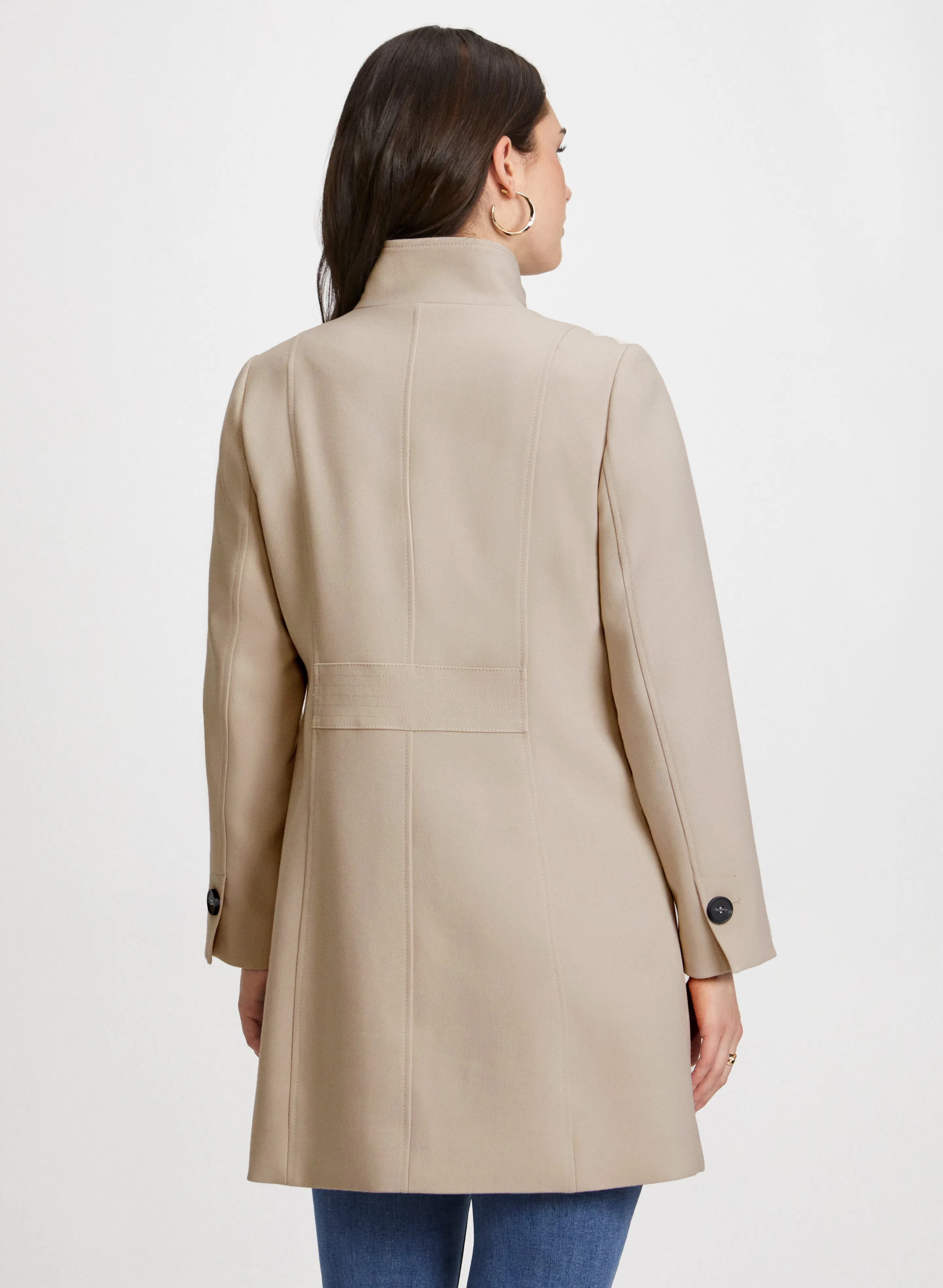 Button Front Tricotine Trench Coat sold by Laura product image thumbnail 4