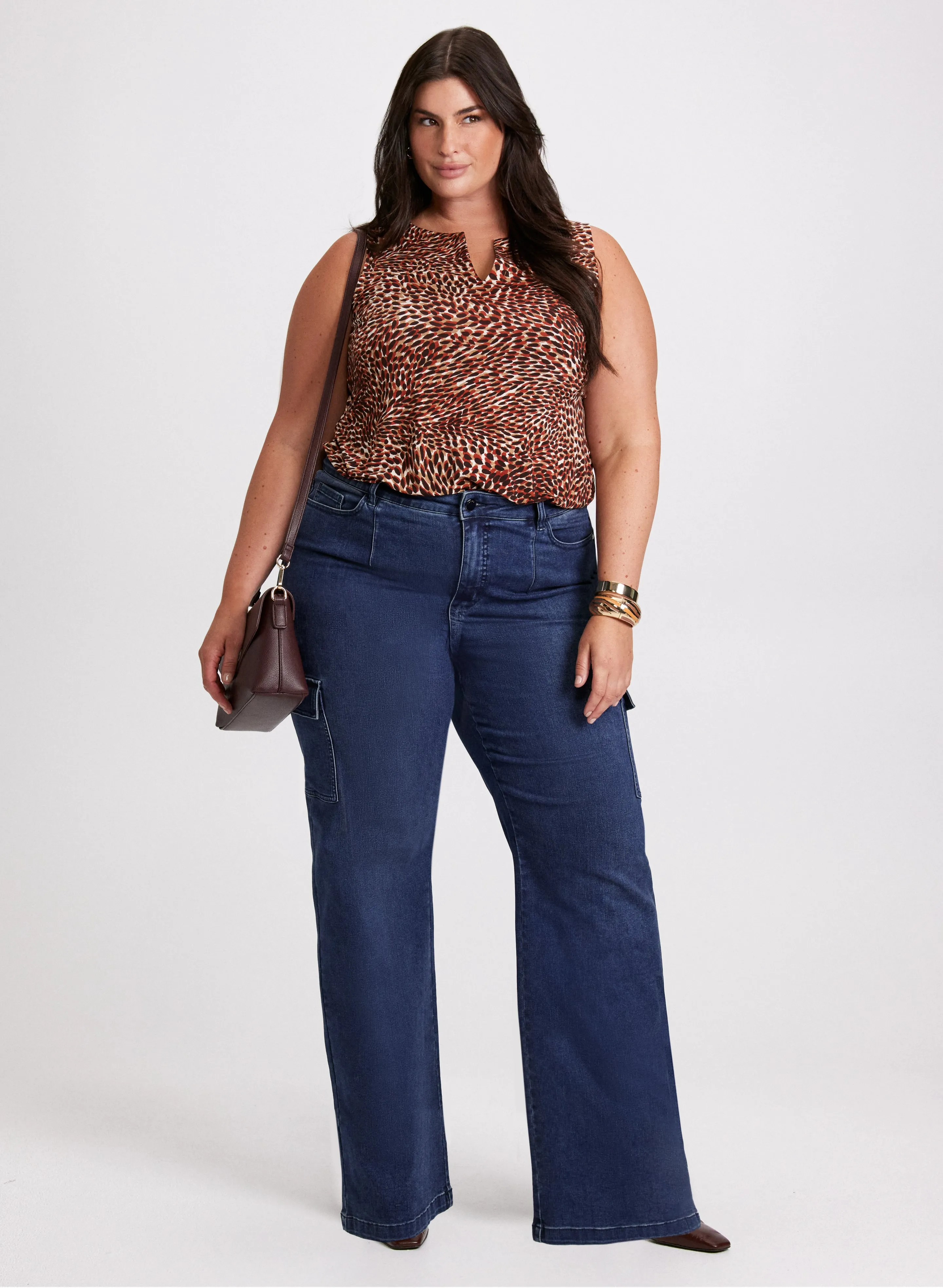 Animal Print Top & Cargo Jeans sold by Laura