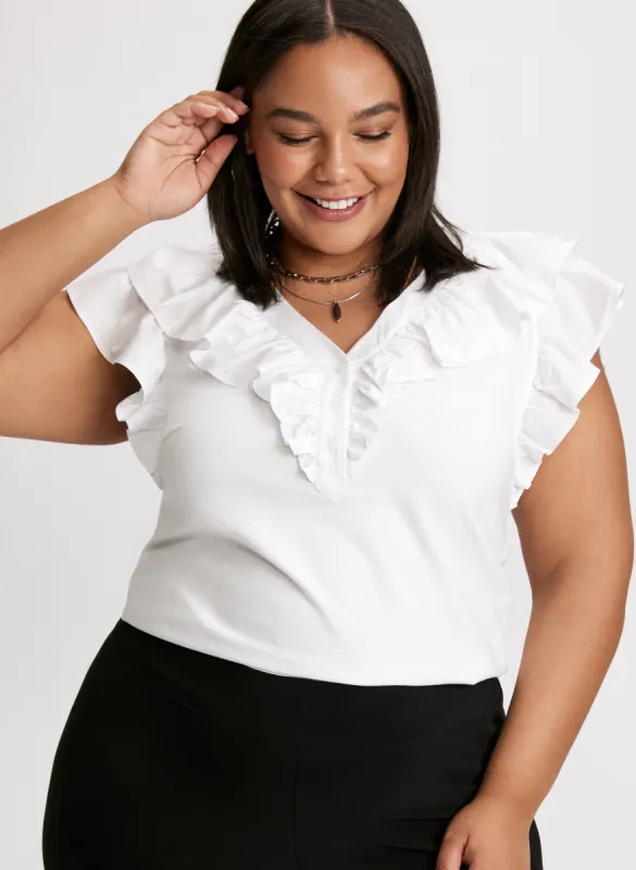 Decorative Ruffle T-Shirt sold by Laura