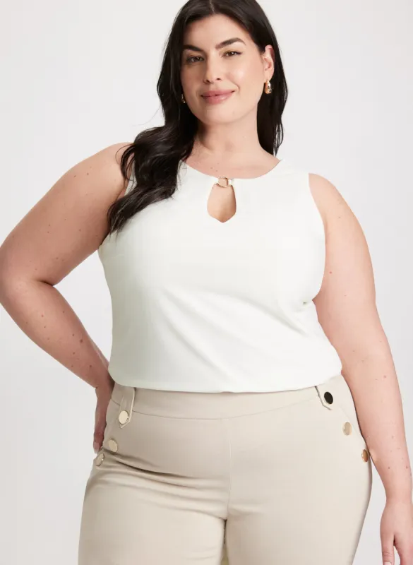 Keyhole Detail Sleeveless Top sold by Laura