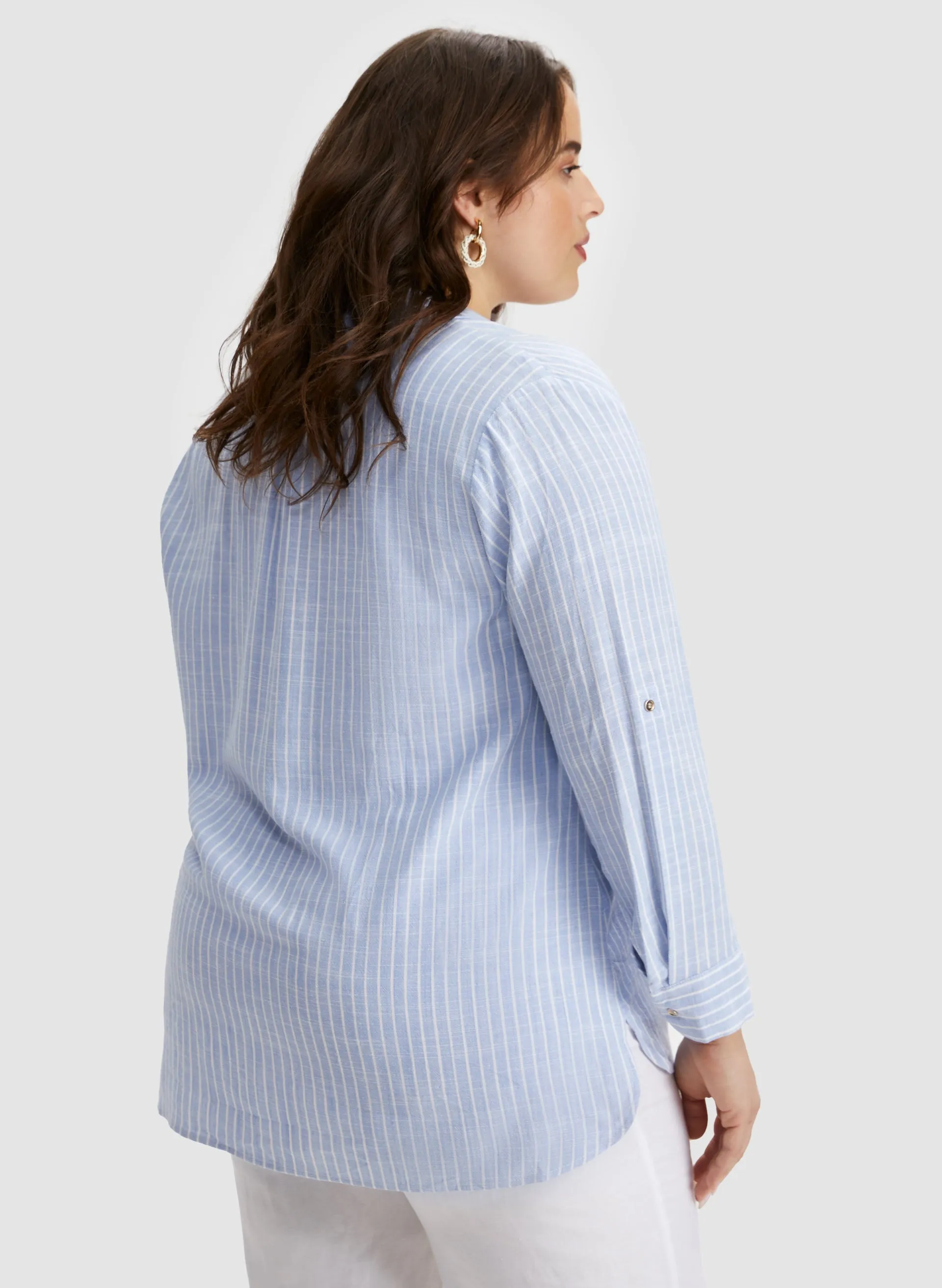 Stripe Print 3/4 Sleeve Shirt sold by Laura product image thumbnail 4