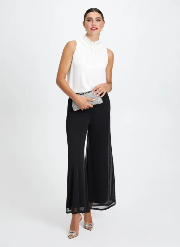 Pearl Detail Top & Chiffon Overlay Pants sold by Laura
