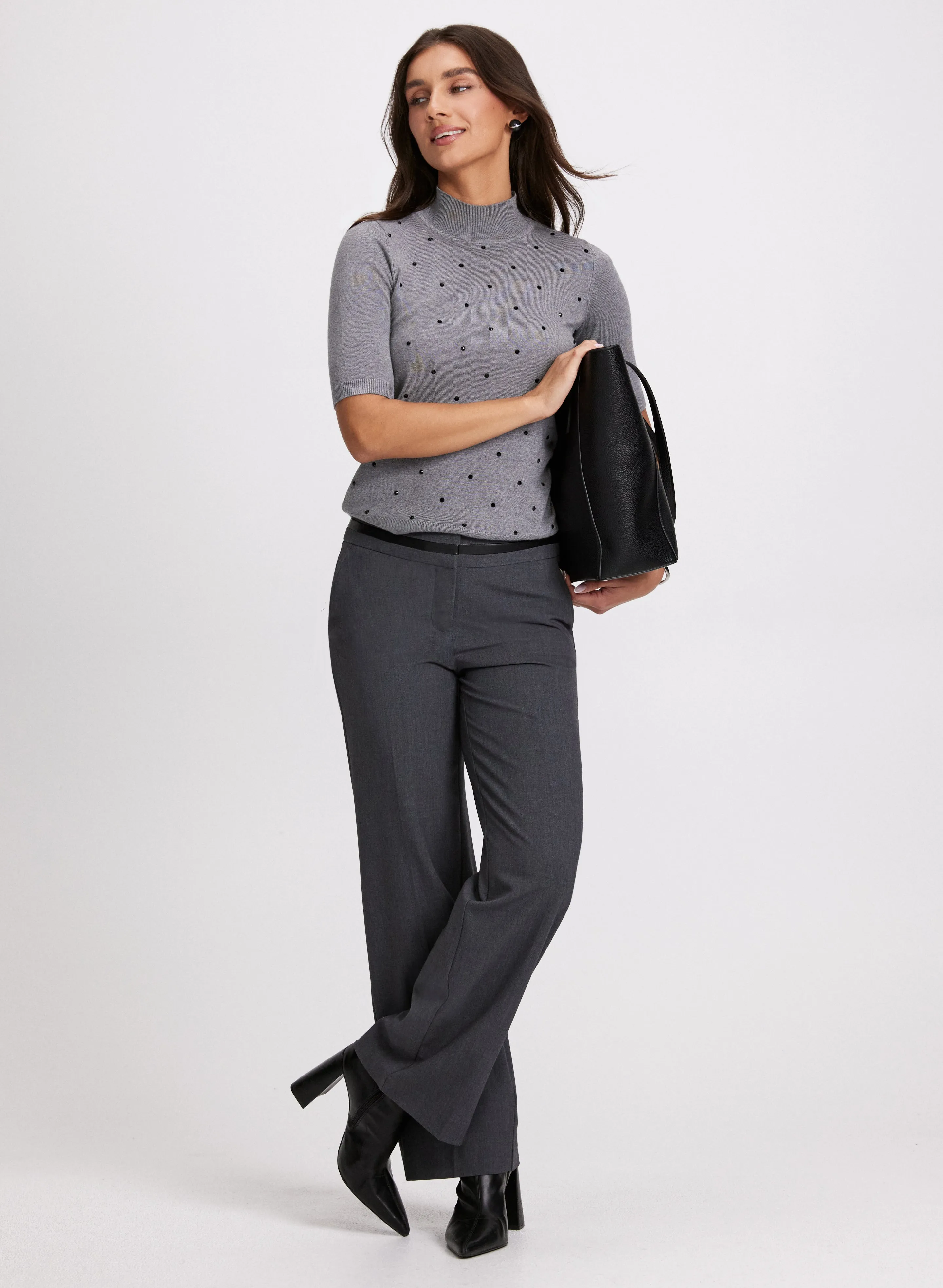 Mock Neck Rhinestone Detail Sweater sold by Laura product image thumbnail 4