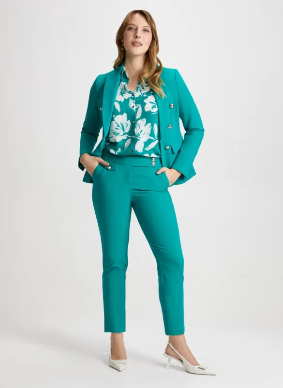 Button Detail Blazer & Floral Motif Shirt sold by Laura