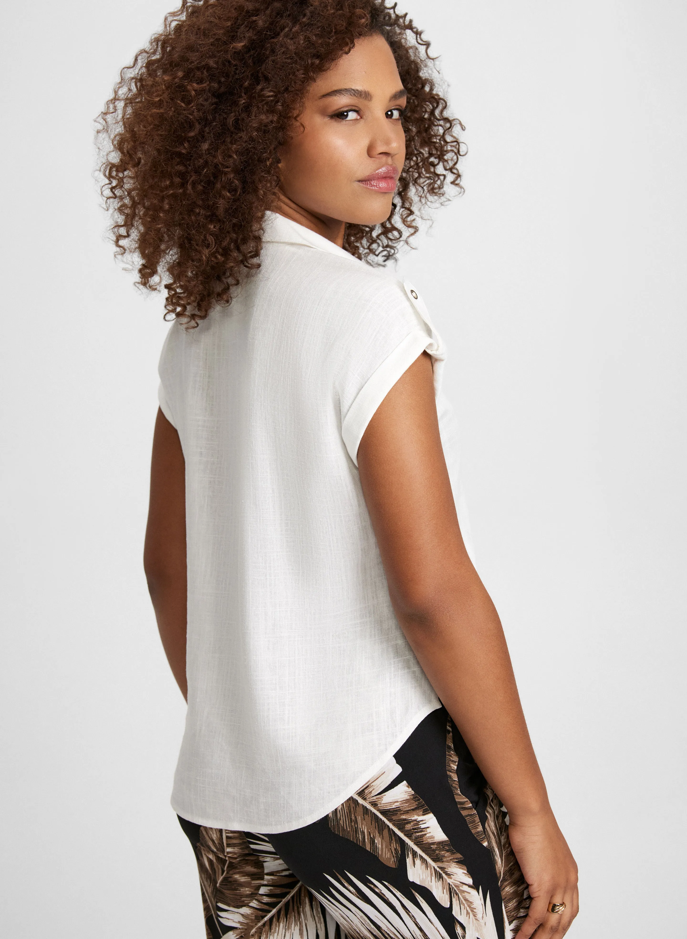 Linen Blend Knotted Blouse sold by Laura product image thumbnail 3