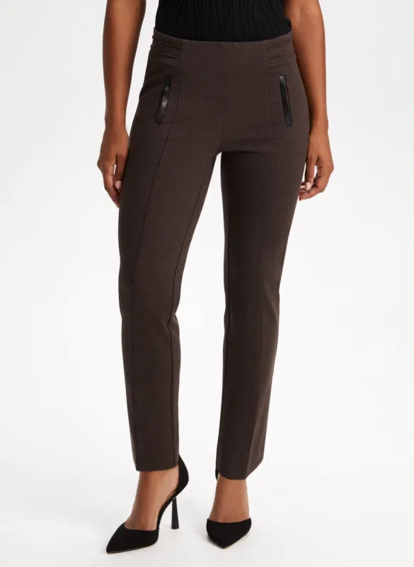 Contrast Trim Pull-On Pants sold by Laura