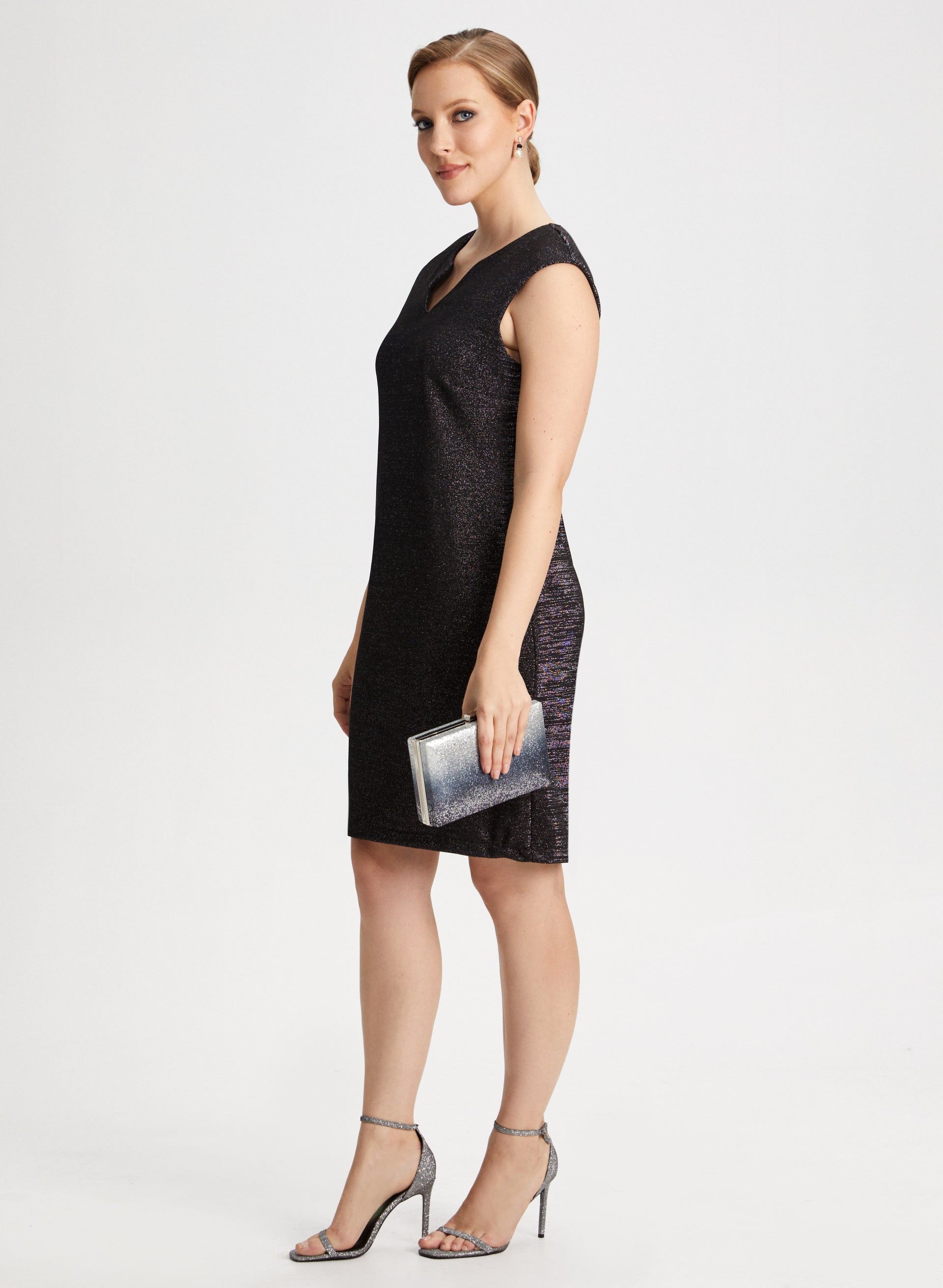 Split Neck Metallic Detail Dress sold by Laura product image thumbnail 3