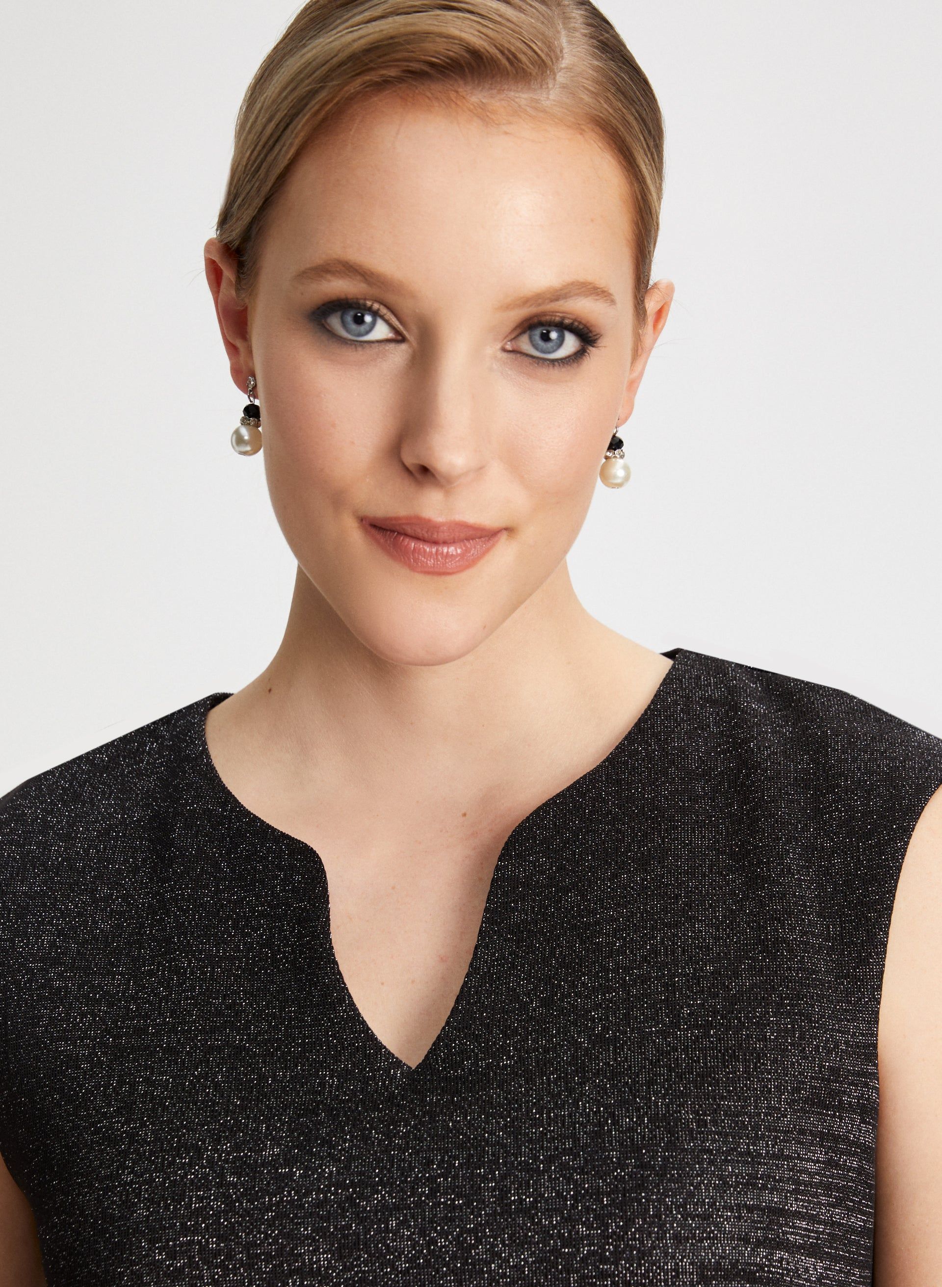 Split Neck Metallic Detail Dress sold by Laura product image thumbnail 2