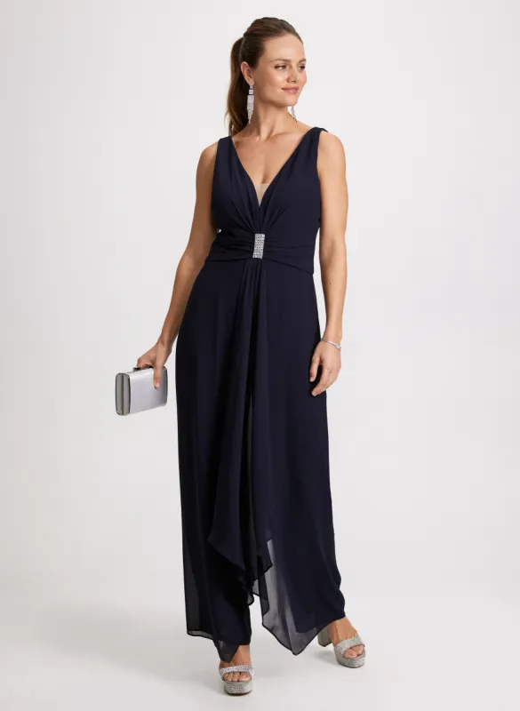 Deep V-Neck Jumpsuit sold by Laura