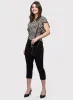 Striped Ruffle Sleeve T-Shirt & Bengaline Capris sold by Laura