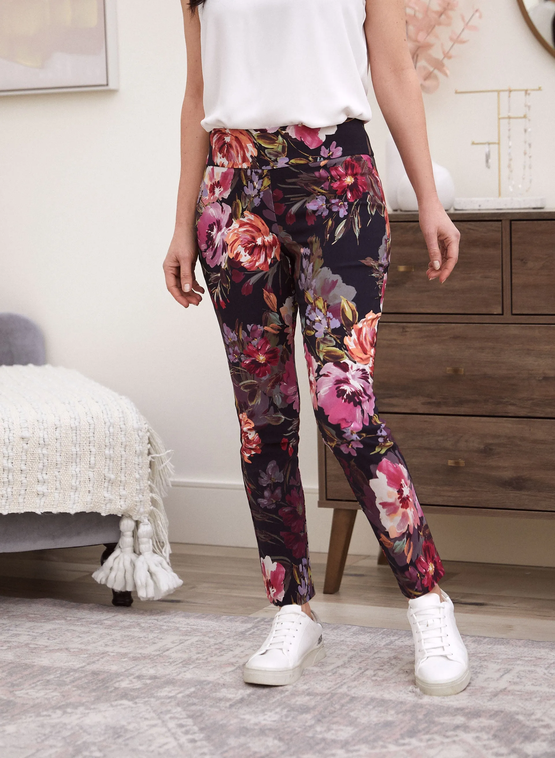 Floral Print Pull-On Pants sold by Laura