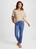 Linen Knit Poncho & Button-Trim Straight Leg Jeans sold by Laura