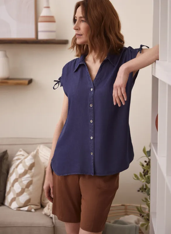 Drawstring Detail Tencel Top sold by Laura