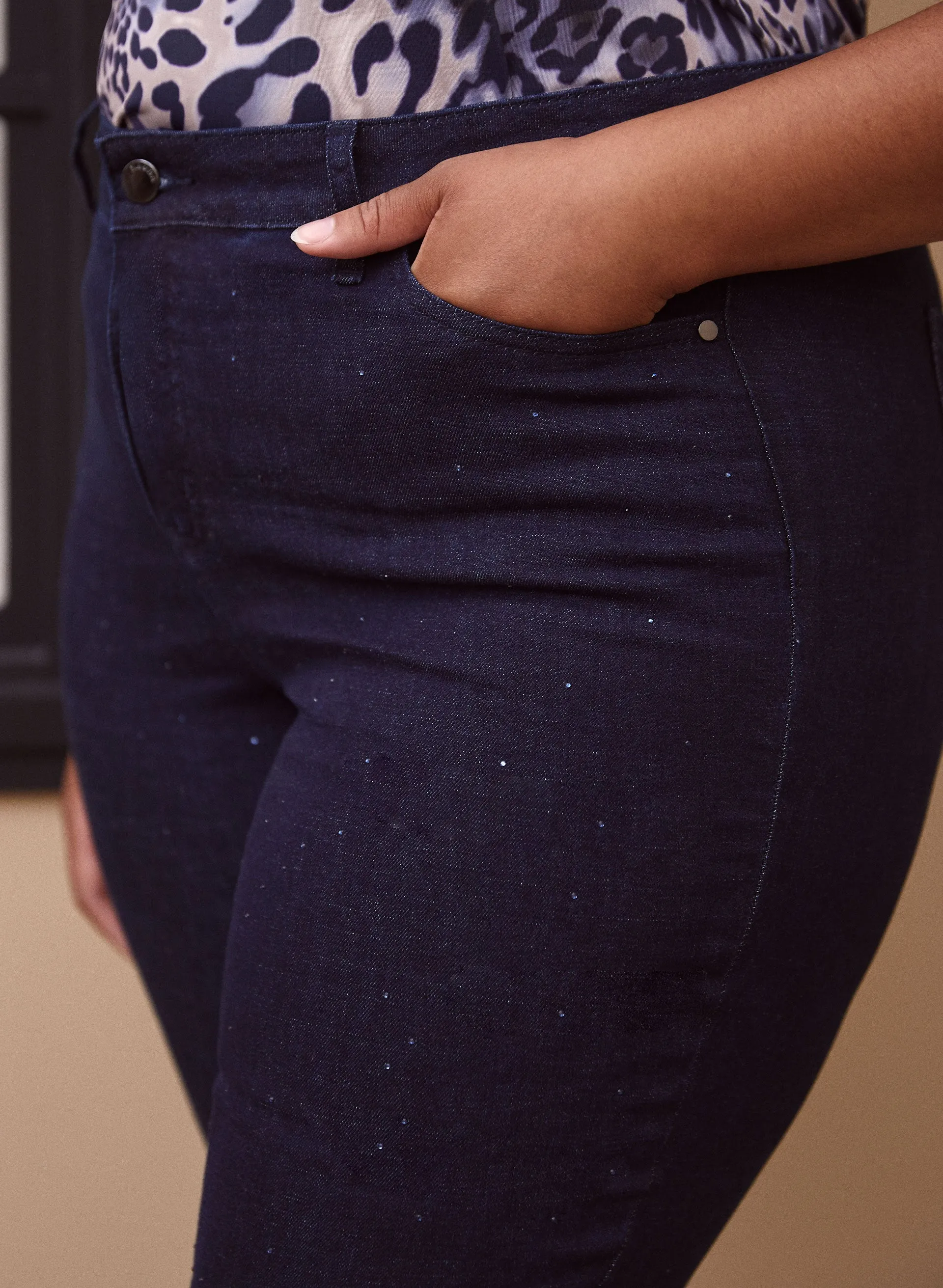 Rhinestone Detail Straight Leg Jeans sold by Laura product image thumbnail 4