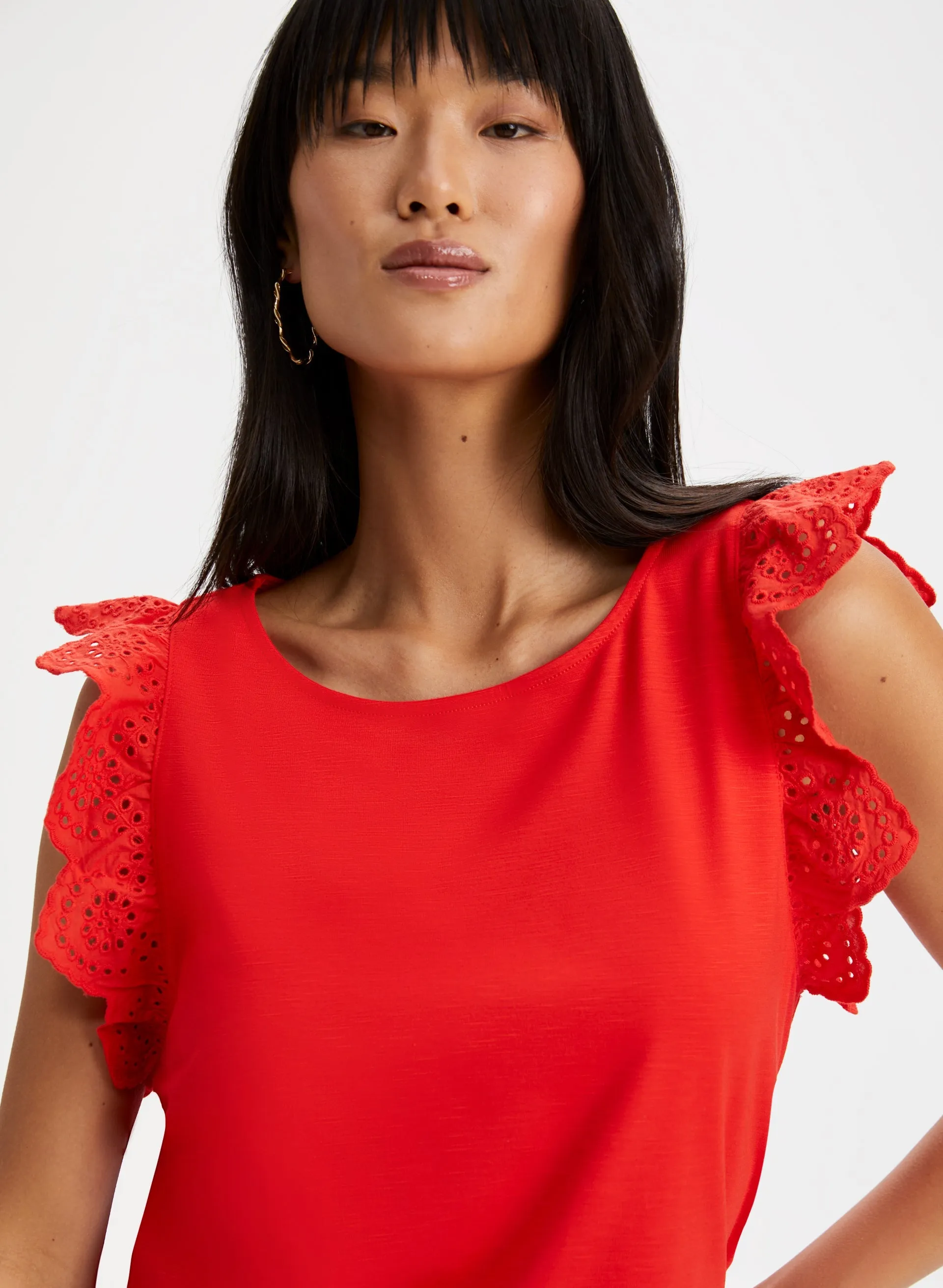 Eyelet Cap Sleeve Tee sold by Laura product image thumbnail 2