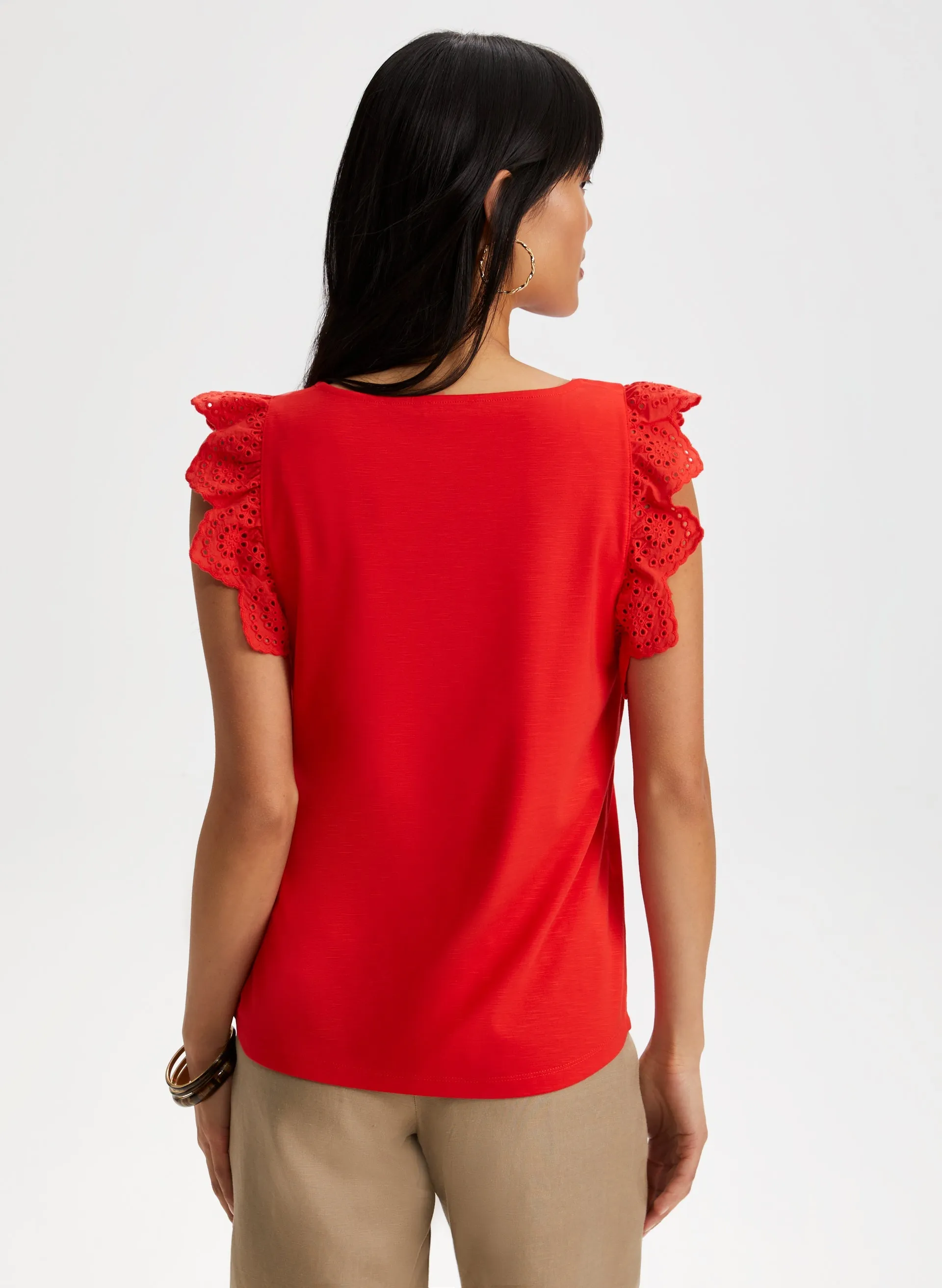 Eyelet Cap Sleeve Tee sold by Laura product image thumbnail 4