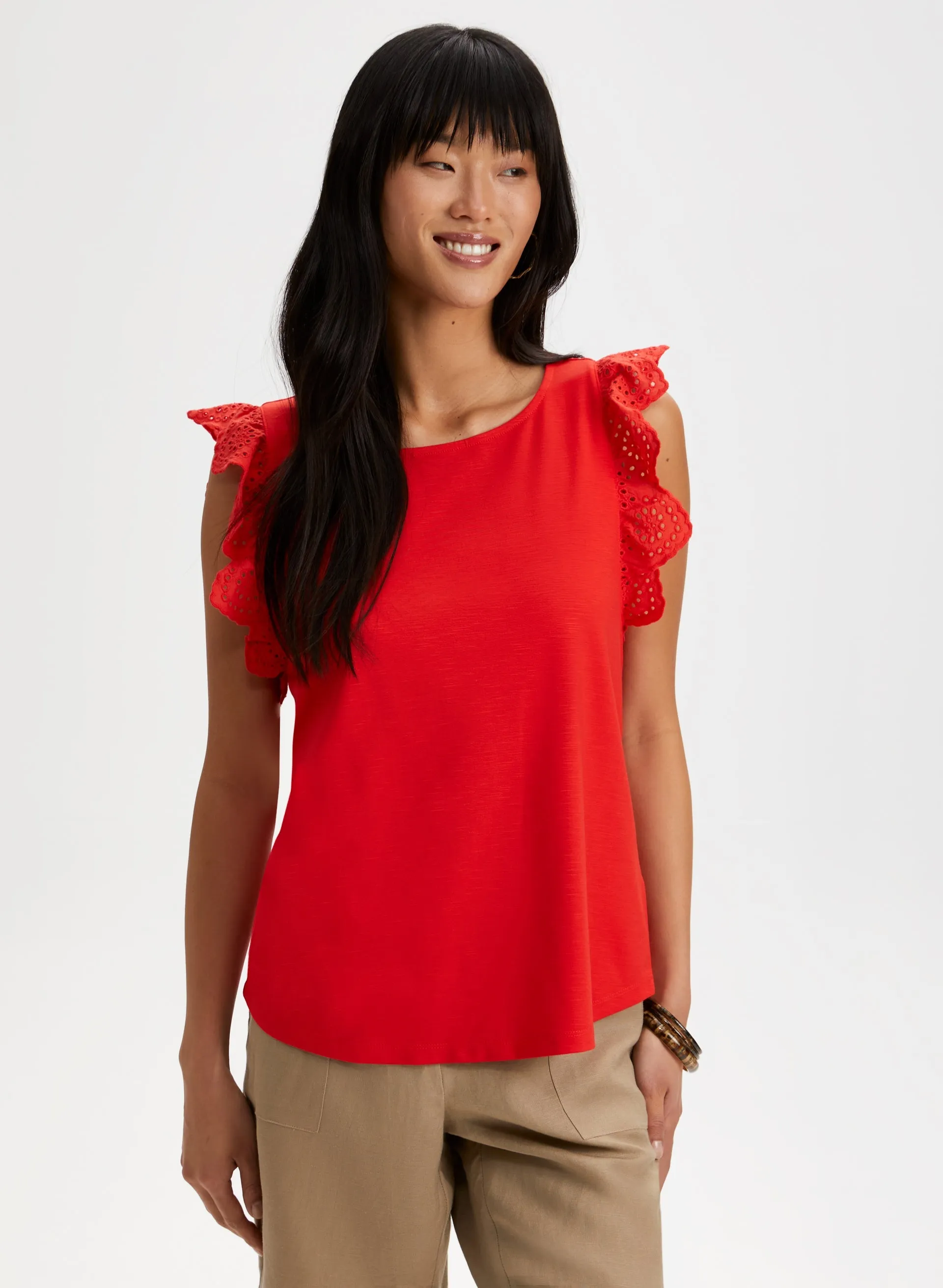Eyelet Cap Sleeve Tee sold by Laura product image thumbnail 5