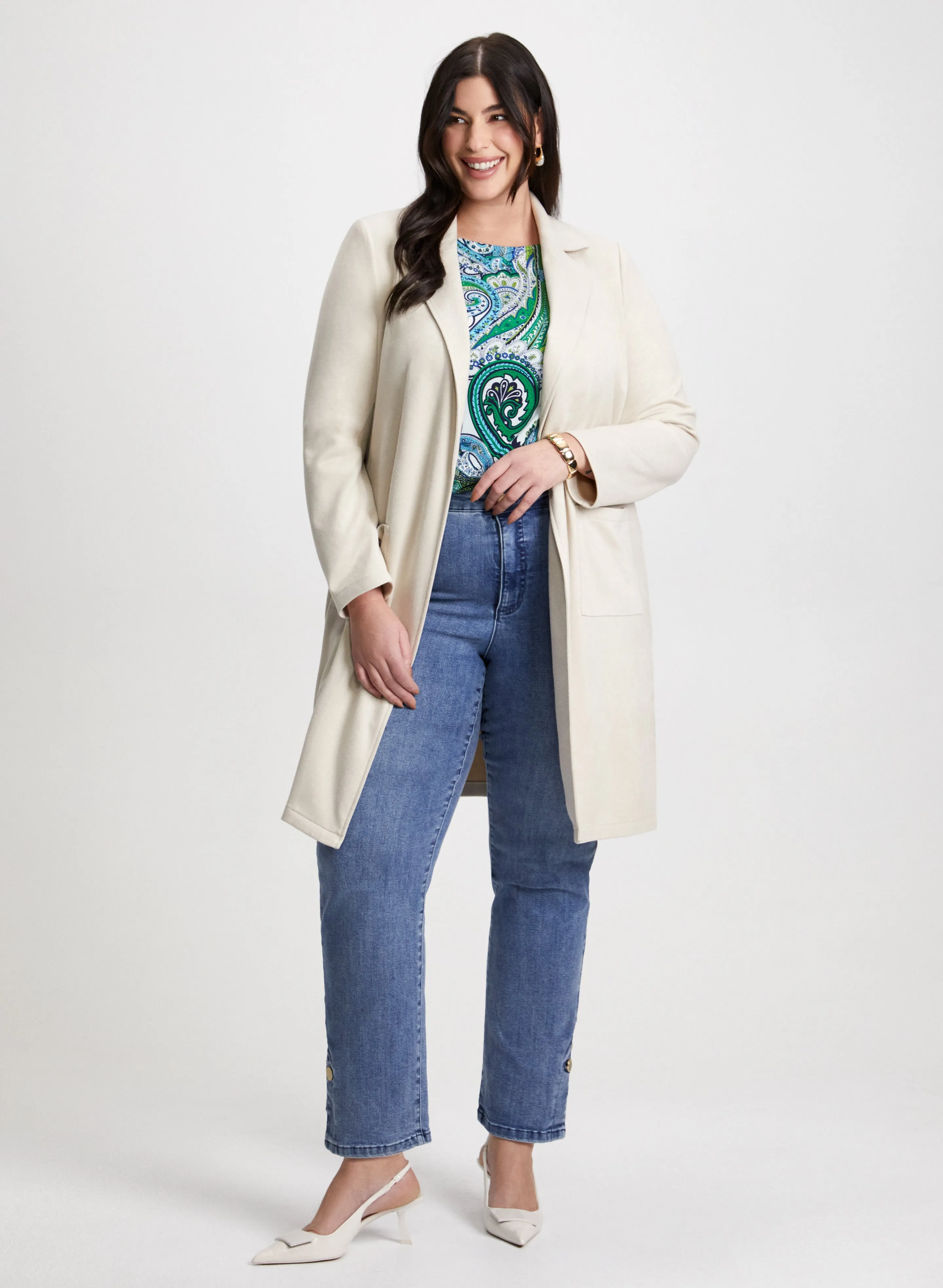 Redingote Jacket & Medium Wash Jeans sold by Laura