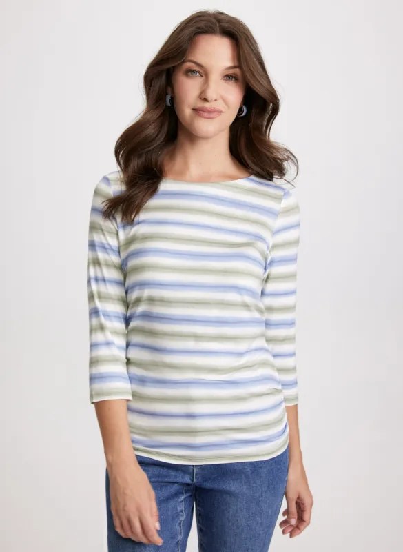 3/4 Sleeve Striped Top sold by Laura