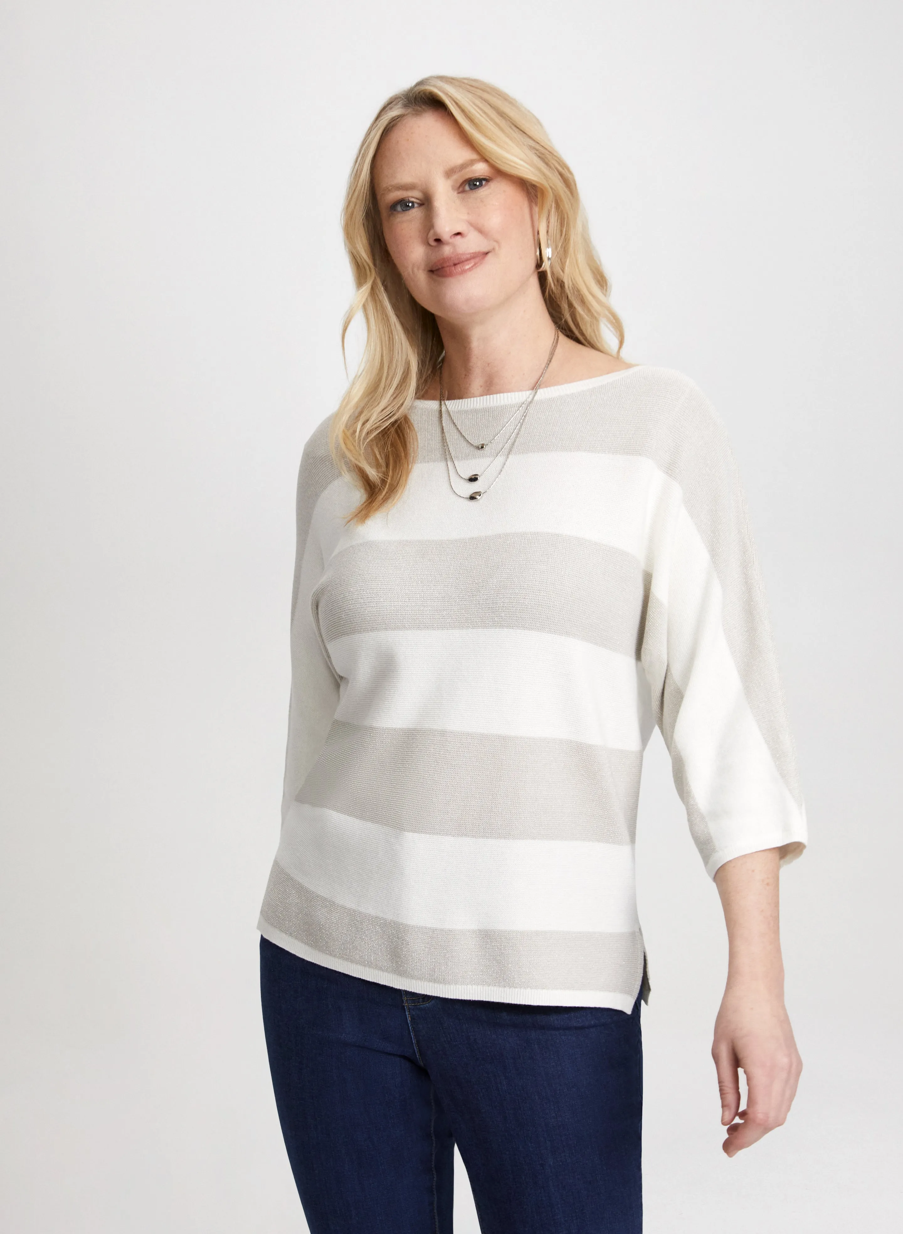 Striped Boat Neck Sweater sold by Laura