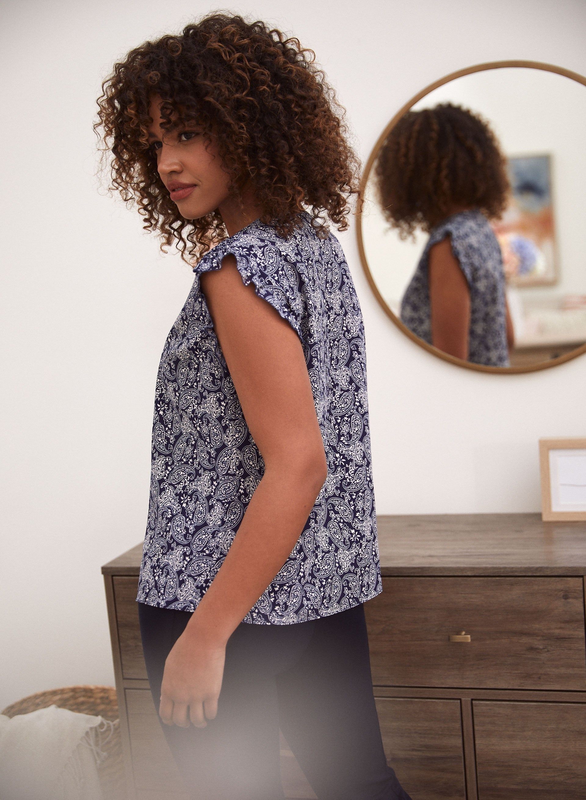 Paisley Print Cap Sleeve Blouse sold by Laura product image thumbnail 4