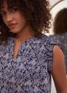 Paisley Print Cap Sleeve Blouse sold by Laura