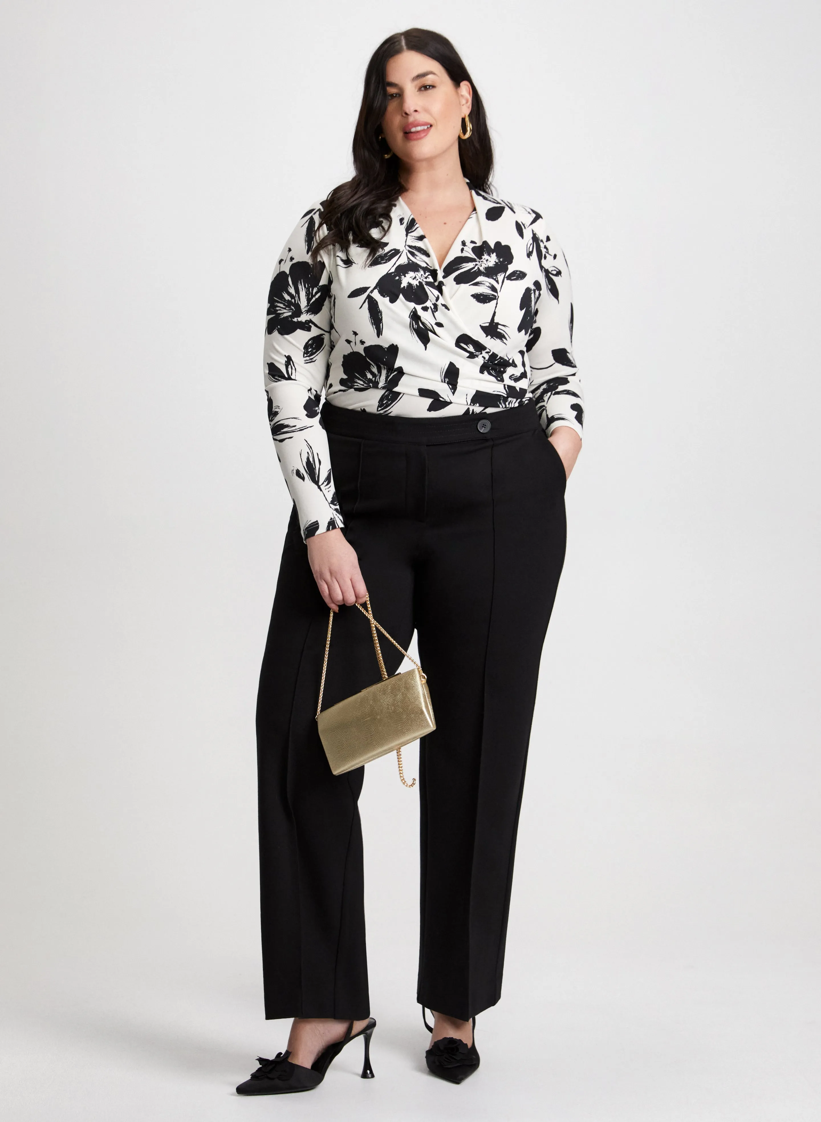 Wrap-Style Top & Wide Leg Pants sold by Laura