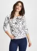 3/4 Sleeve Floral Print Sweater sold by Laura