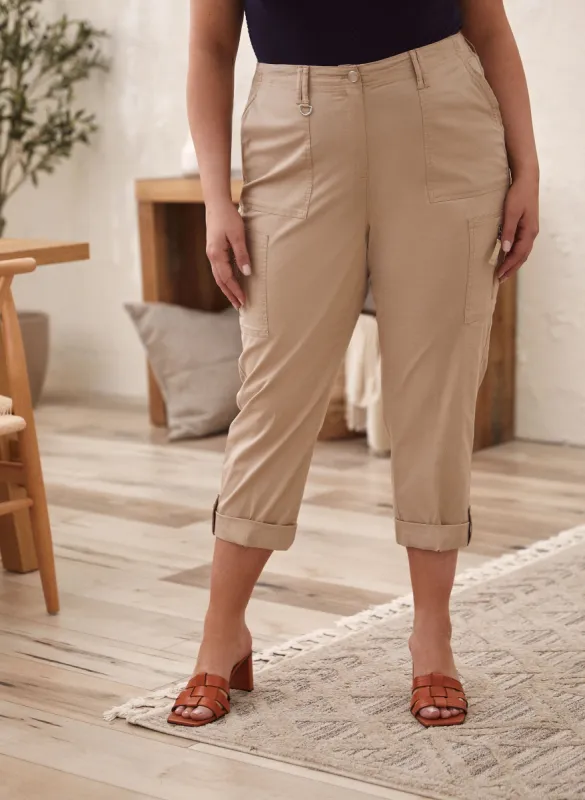 Zipper Detail Cargo Capris sold by Laura