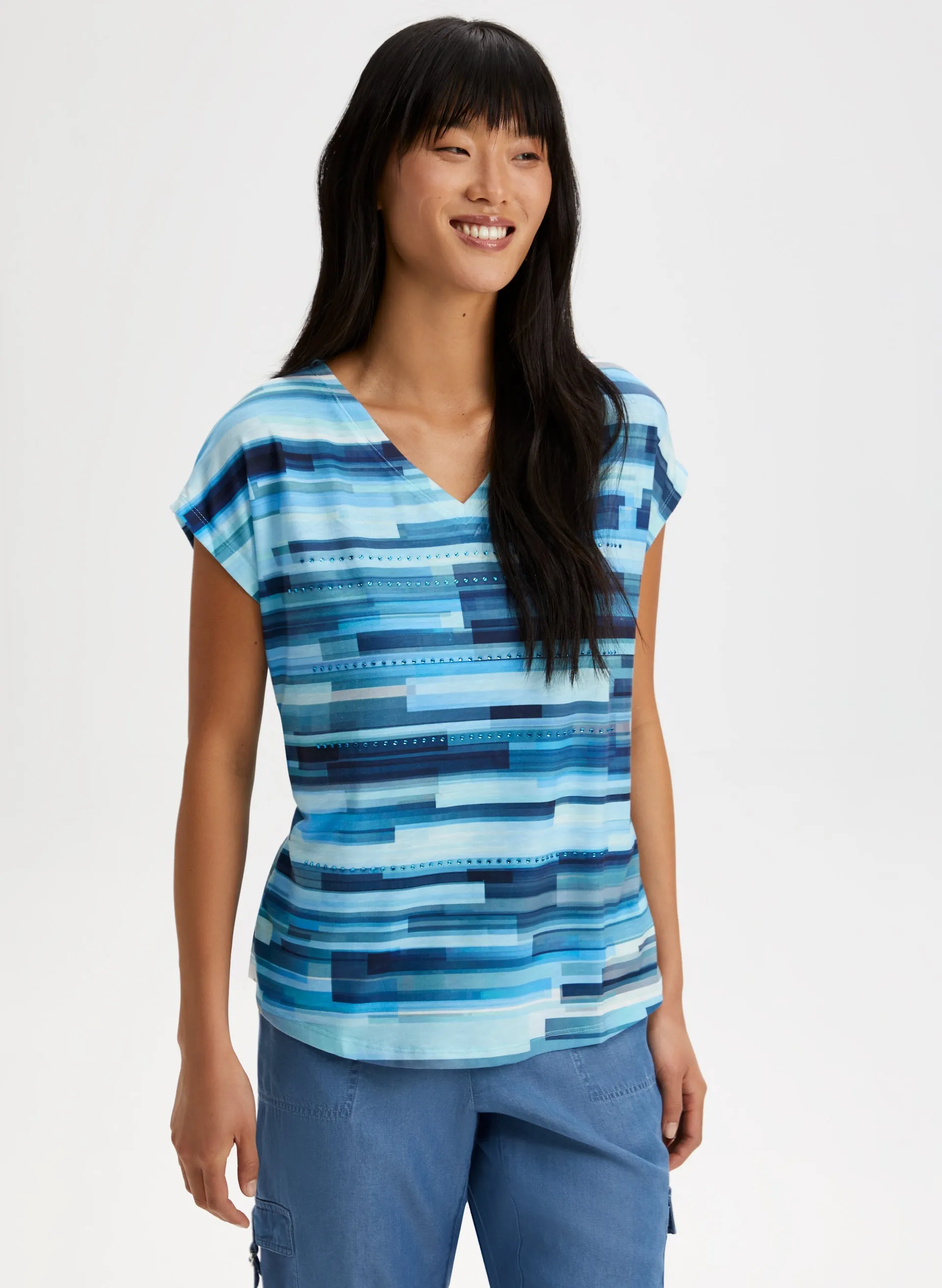 Embellished Geometric Print Tee sold by Laura product image thumbnail 4