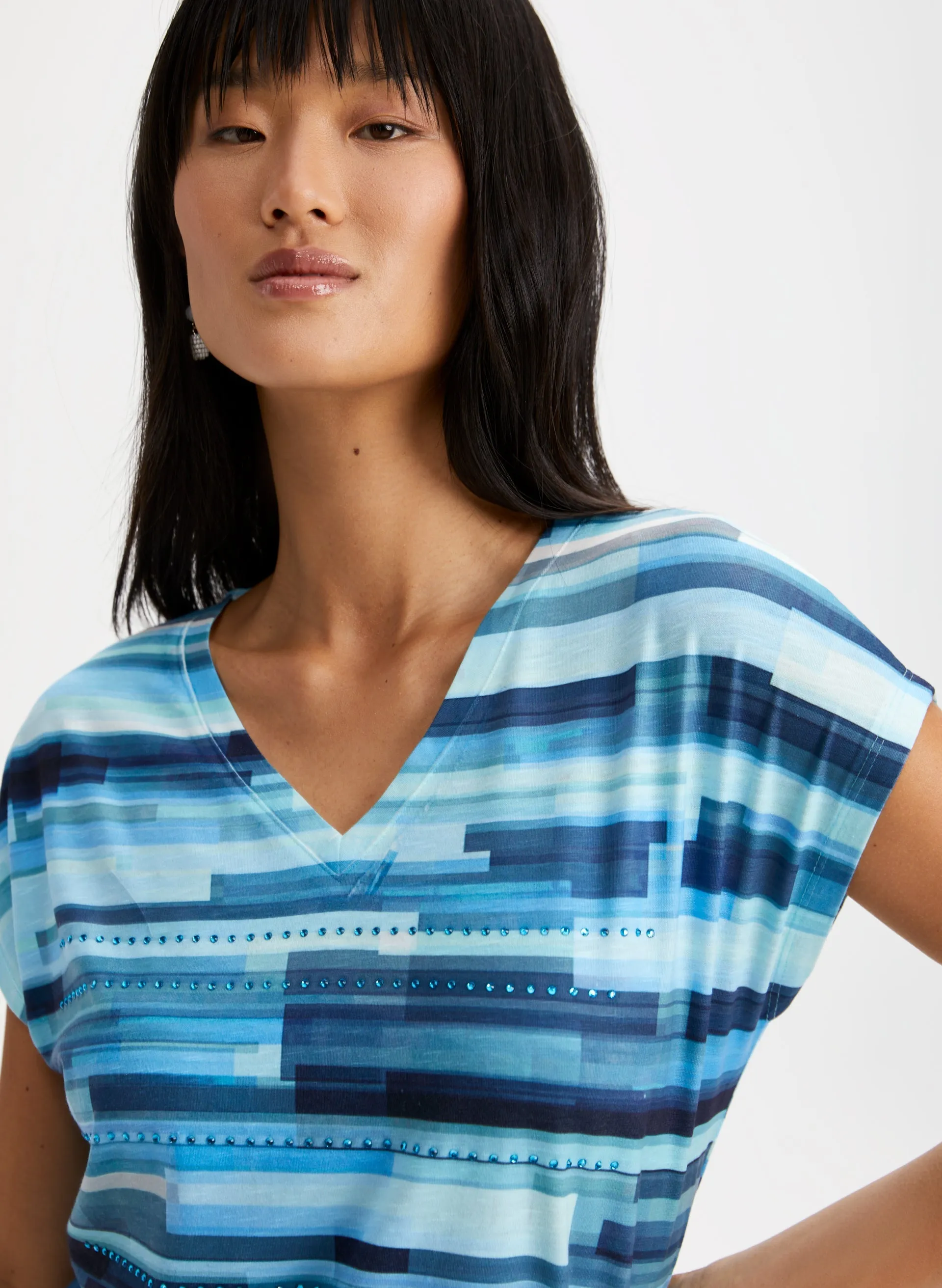 Embellished Geometric Print Tee sold by Laura product image thumbnail 2