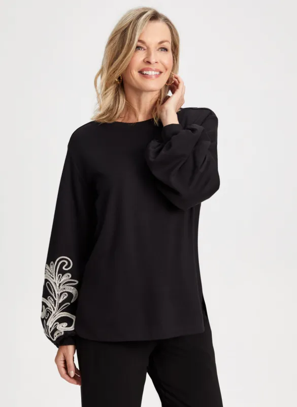 Paisley Print Puffed Sleeve Top sold by Laura