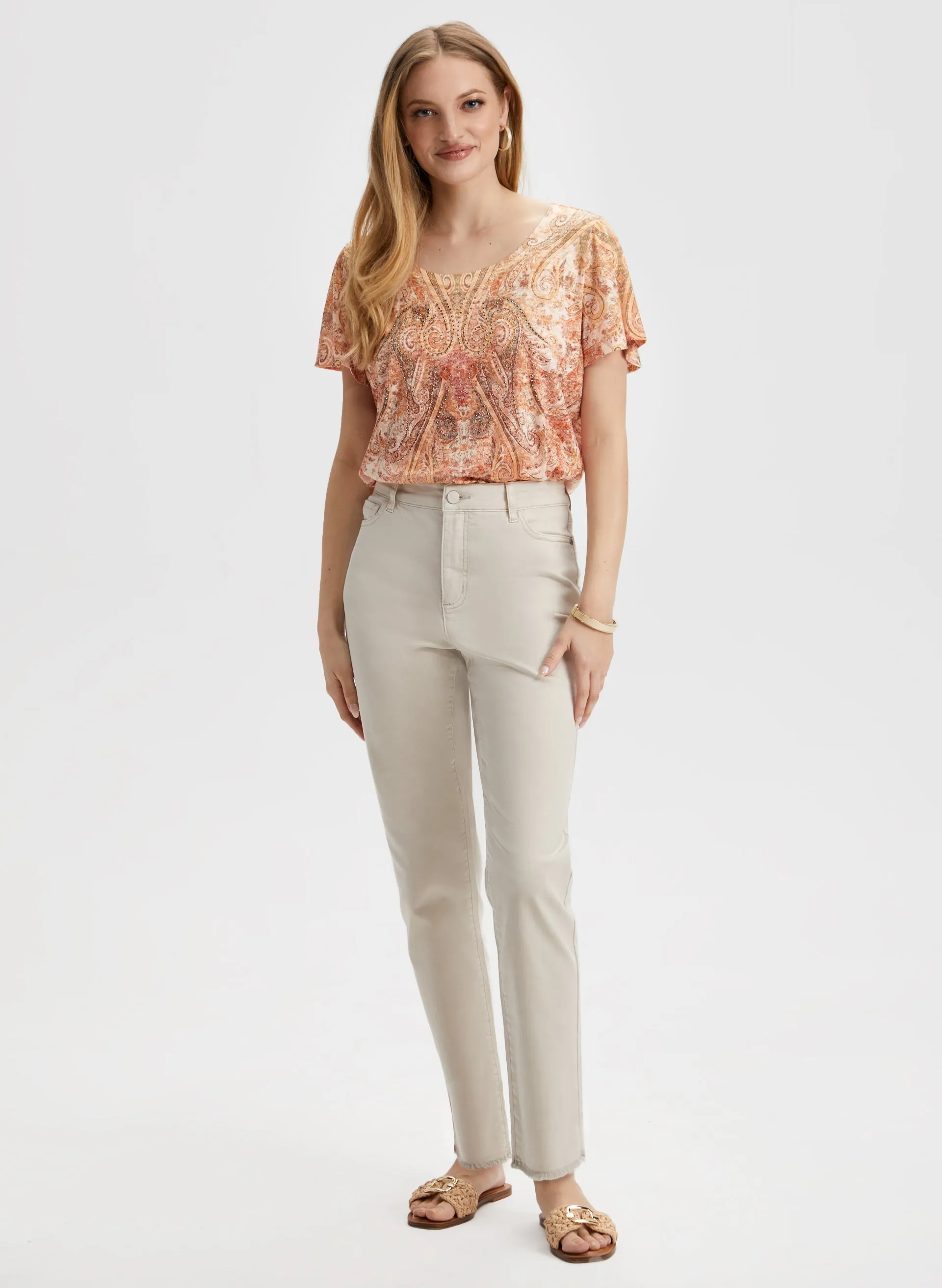 Embellished Paisley Print Burnout Tee sold by Laura product image thumbnail 3