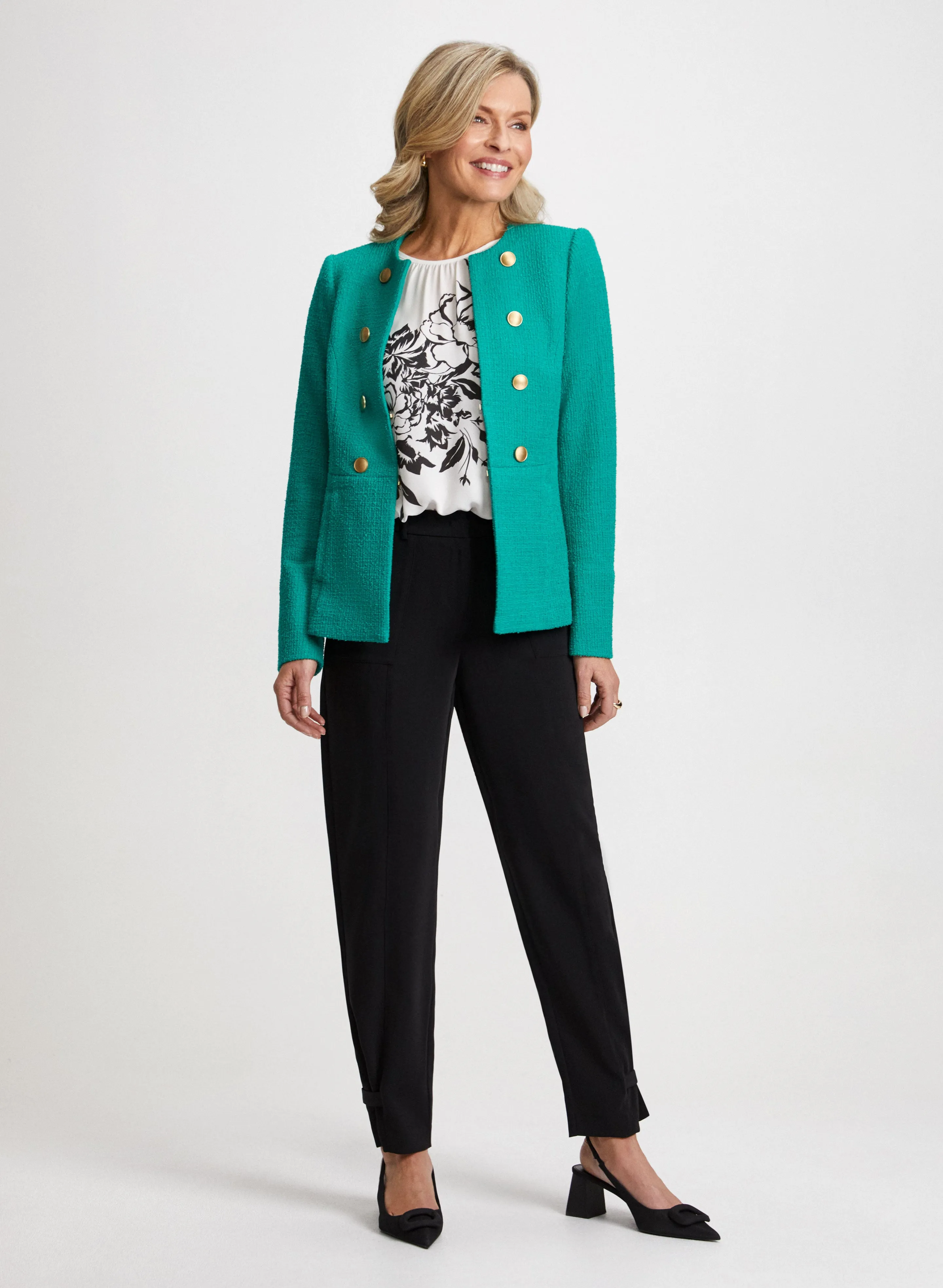 Placement Print Blouse & Tapered Leg Pants sold by Laura
