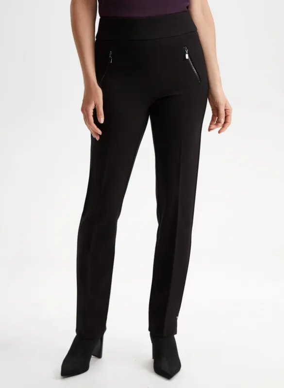 Pull-On Zipper Detail Pants sold by Laura