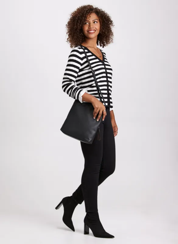 Striped Cardigan & Slim Leg Jeans made by Laura