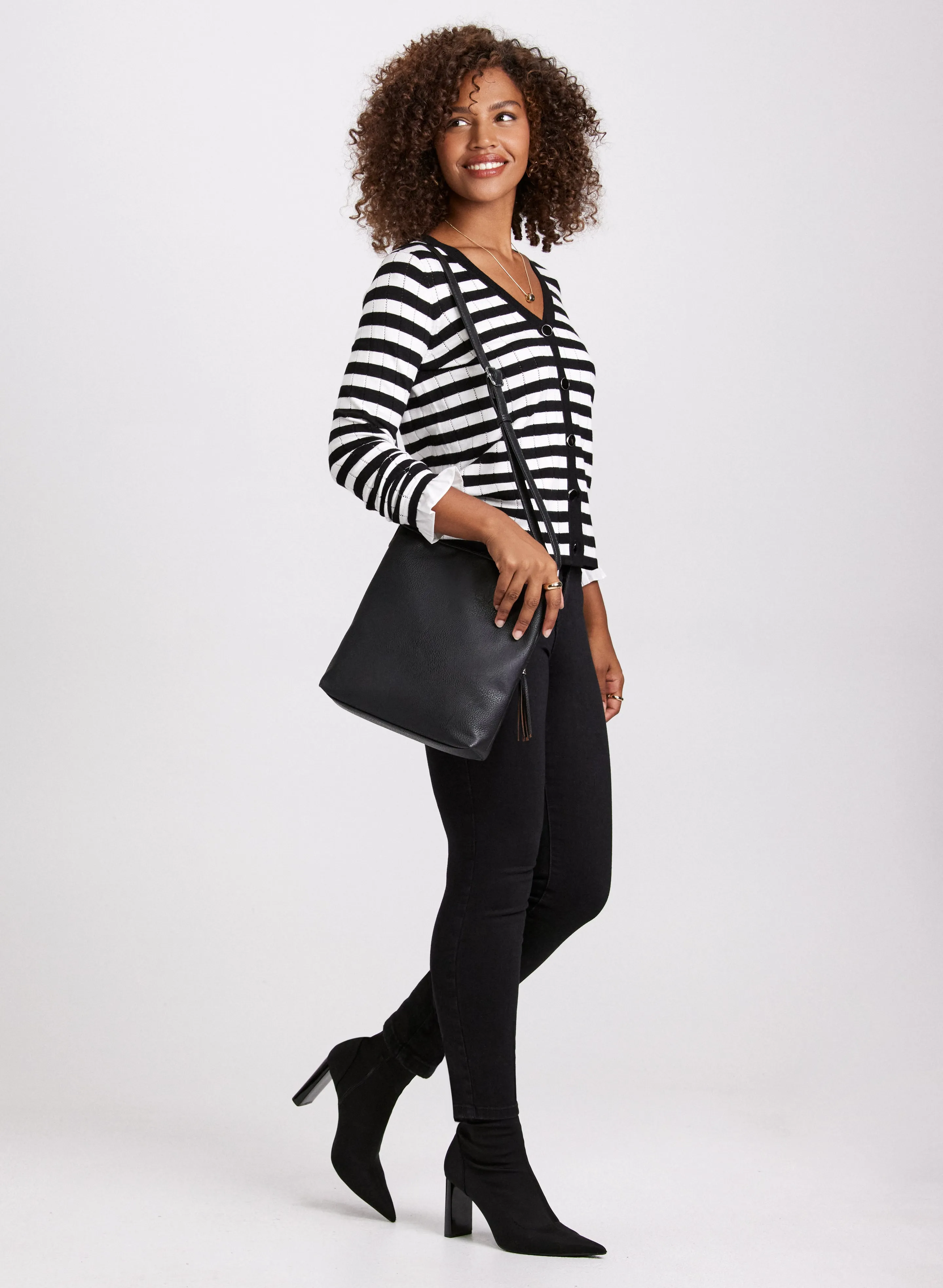 Striped Cardigan & Slim Leg Jeans sold by Laura