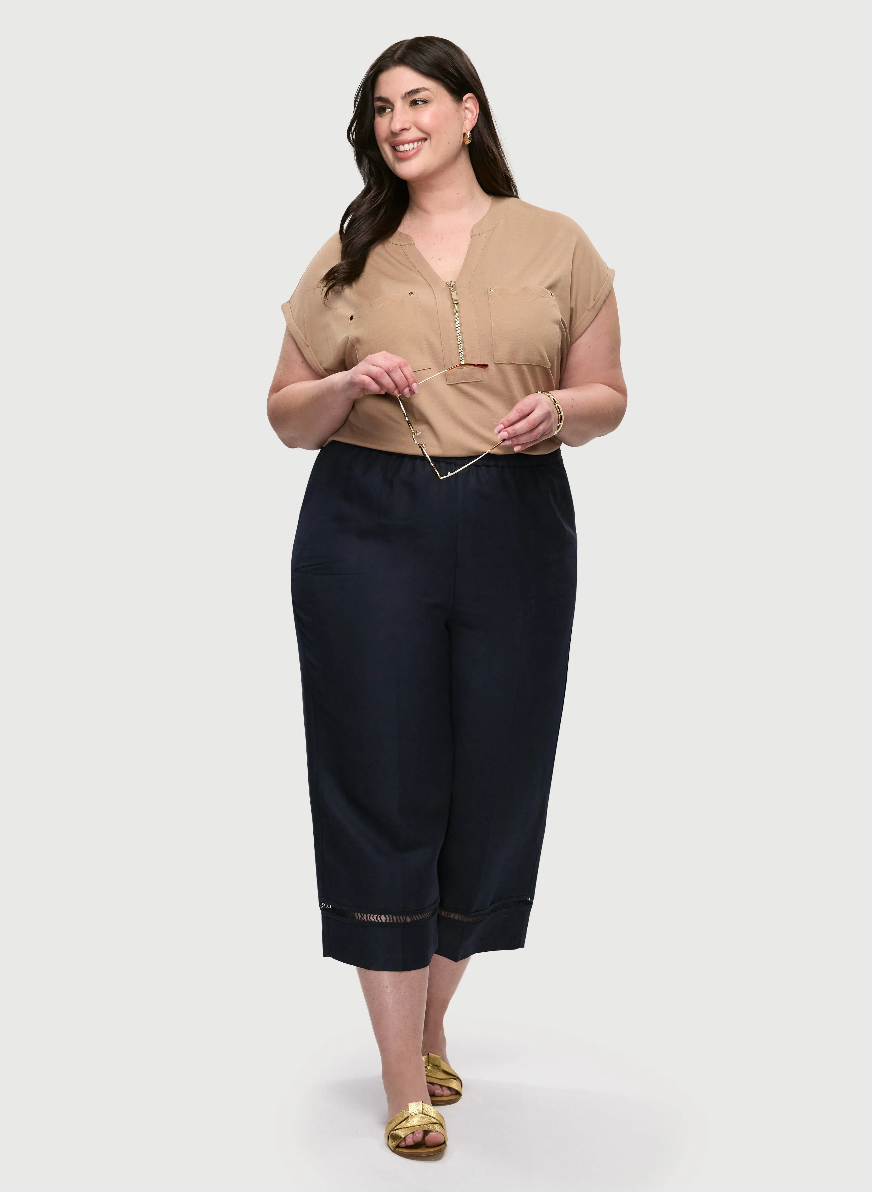 Zipper Neckline T-Shirt & Wide Leg Capris sold by Laura