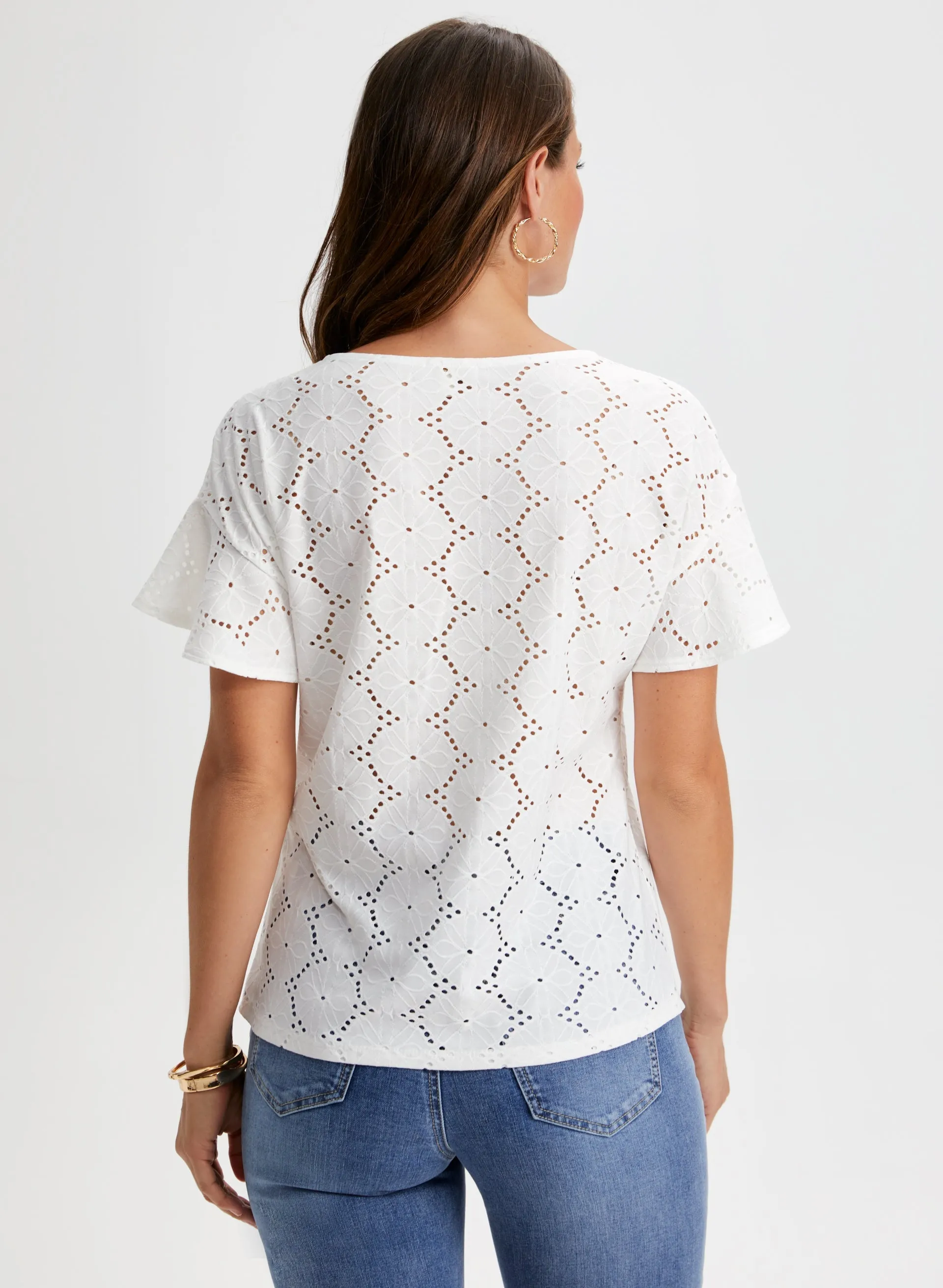 Short Sleeve Eyelet Top sold by Laura product image thumbnail 5