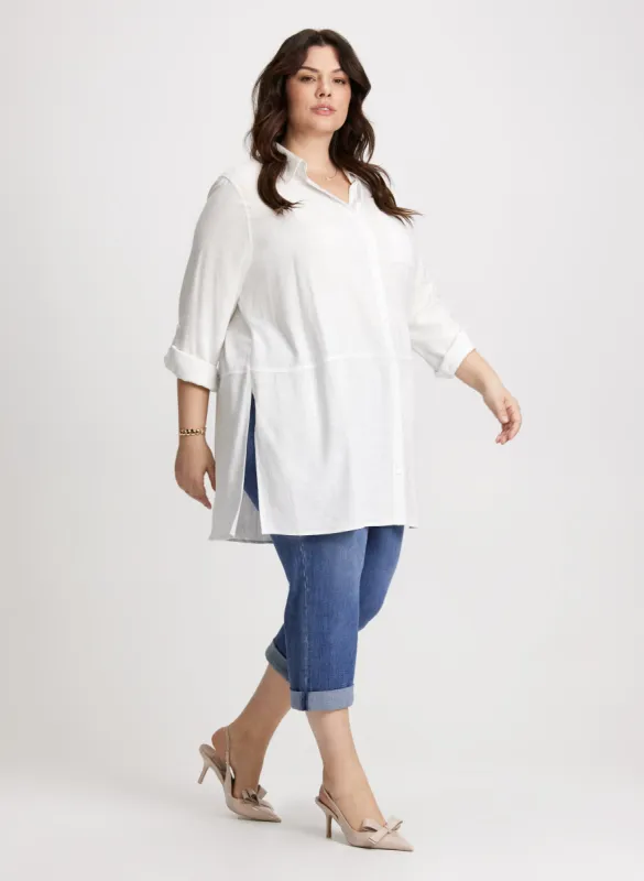 Button-Down Tunic & Capris with Rolled Cuffs sold by Laura