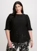 Boat Neck Eyelet Top sold by Laura