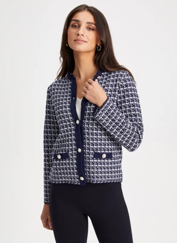 Button Front Bouclé Cardigan sold by Laura