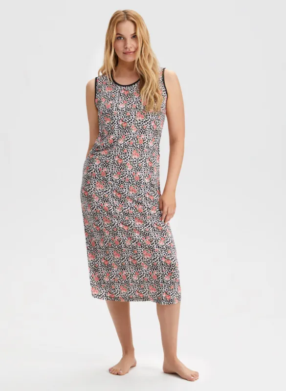 Rose & Animal Print Nightgown sold by Laura