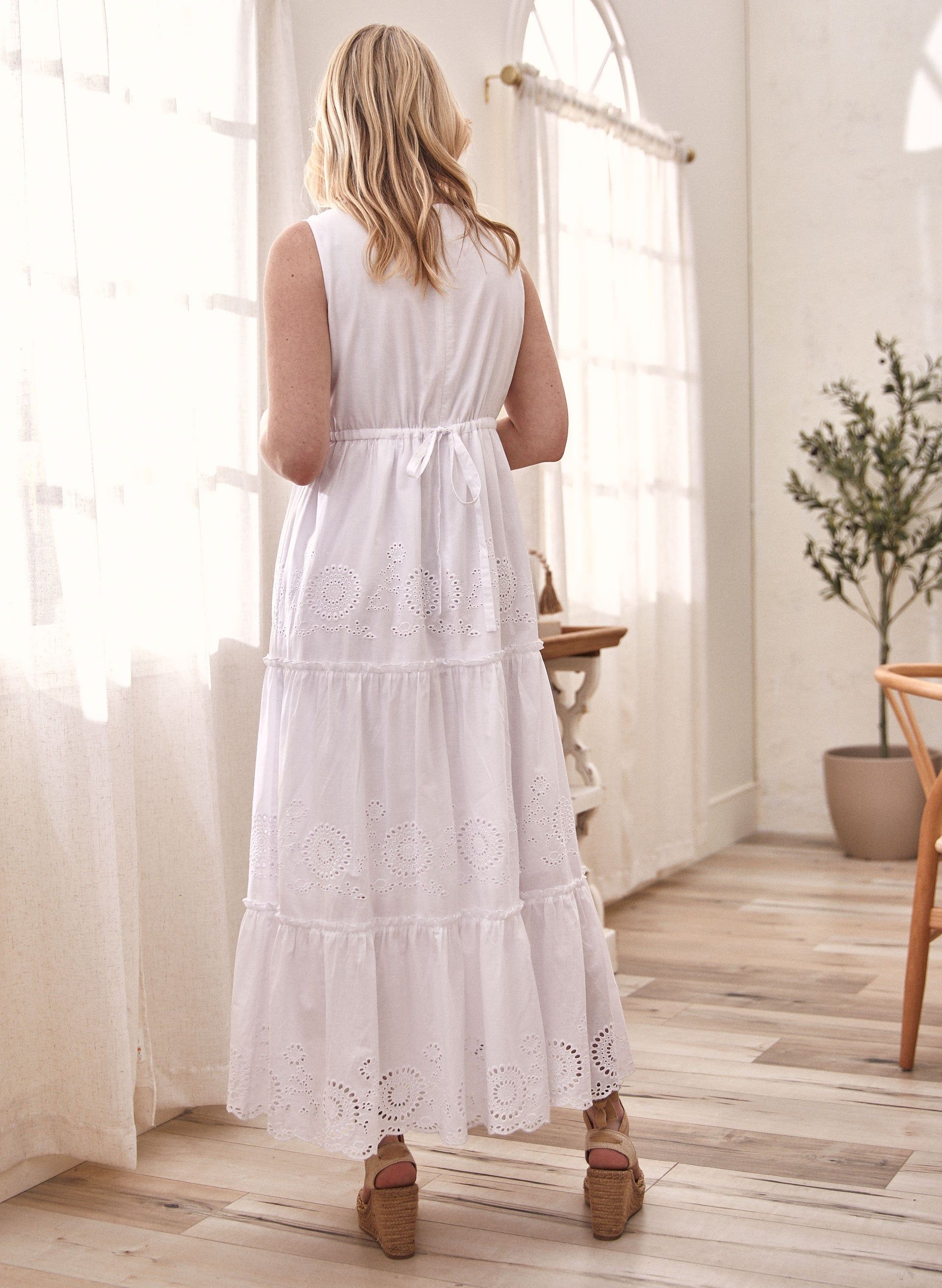 Eyelet Detail Cotton Maxi Dress sold by Laura product image thumbnail 2