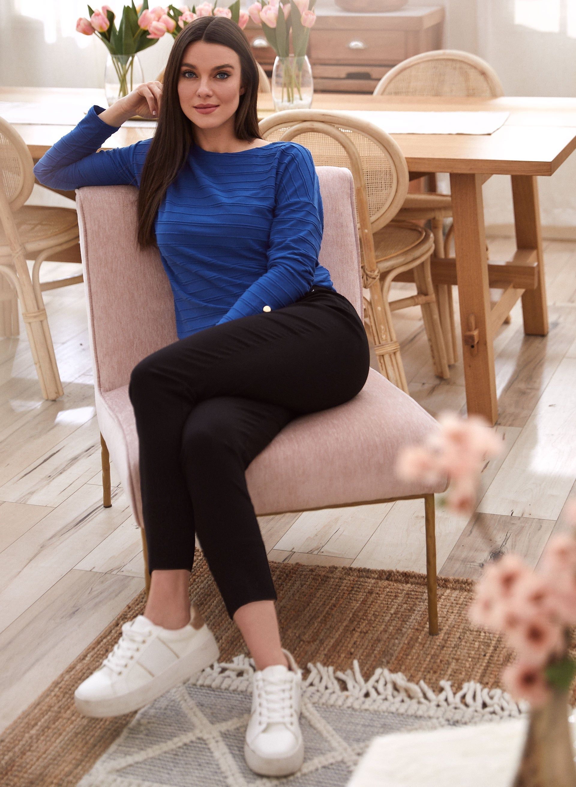 Button Detail Textured Stripe Top sold by Laura product image thumbnail 3