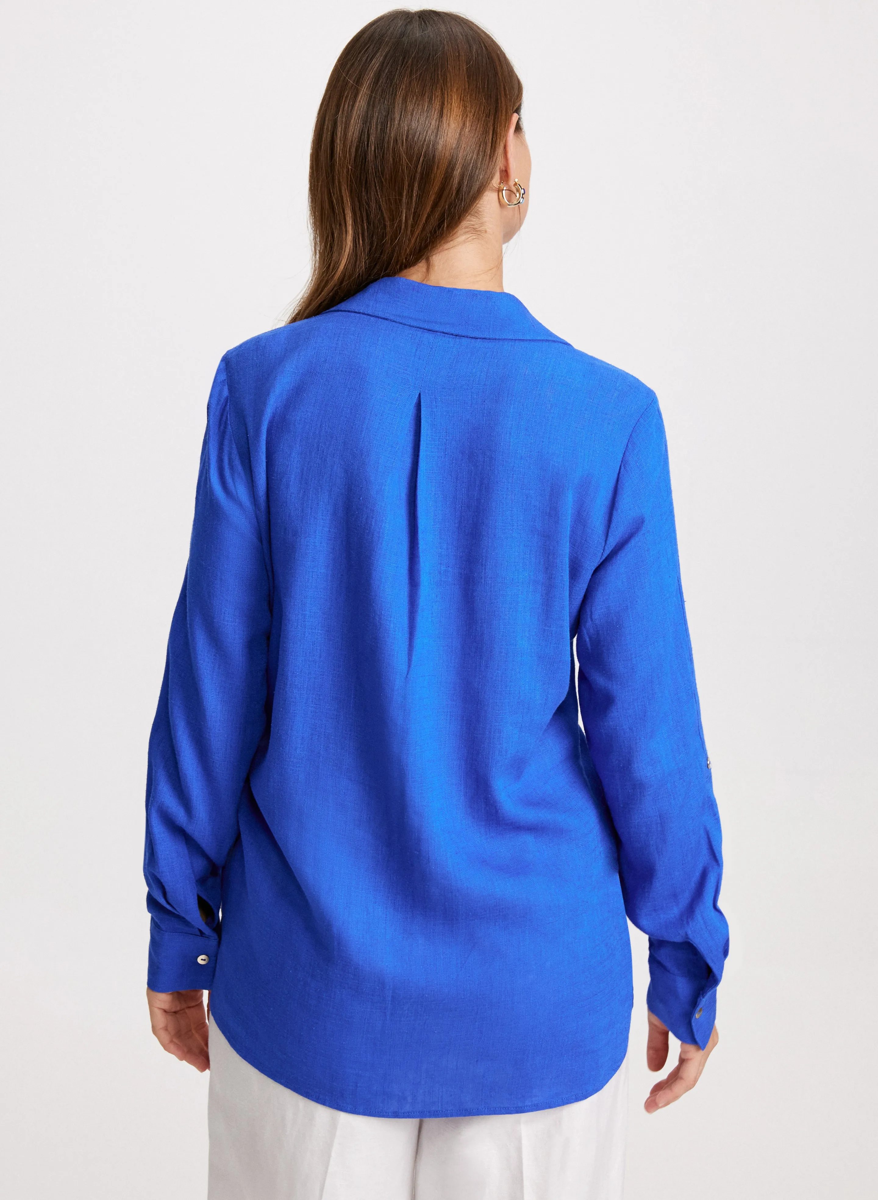 Rolled Sleeves Linen Blend Blouse sold by Laura product image thumbnail 4