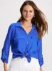 Rolled Sleeves Linen Blend Blouse sold by Laura