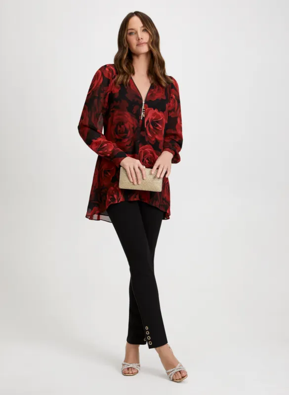 Floral Print Blouse & Slim Leg Pants sold by Laura